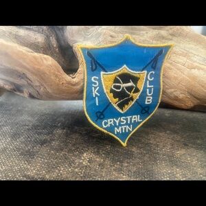 70s VTG Blue/ Yellow / White Ski Club, Crystal MTN Sew-On Patch